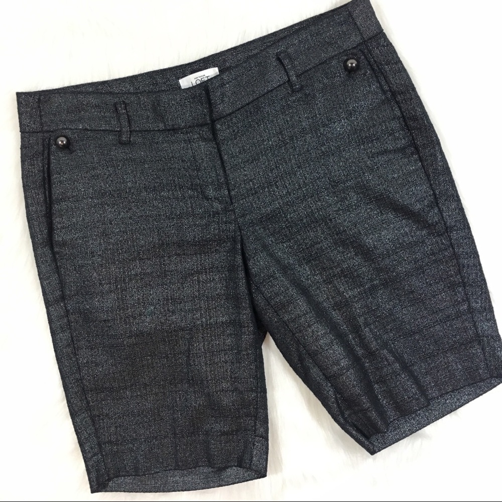 Ann Taylor LOFT Sparkle Bermuda Shorts, Size 6